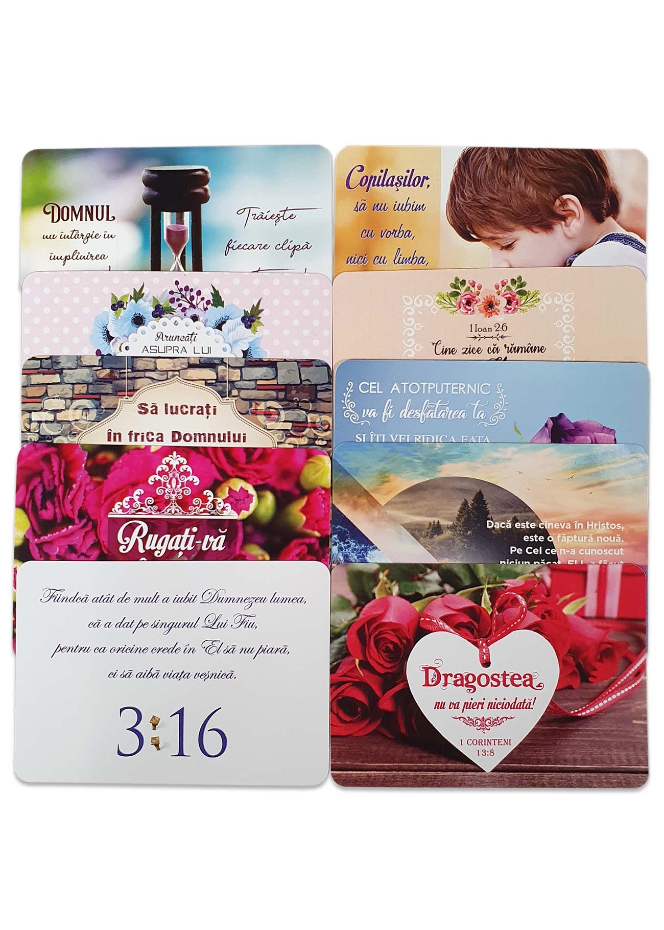 Set 10 carduri - Diverse versete biblice Set 10 carduri - Diverse versete biblice