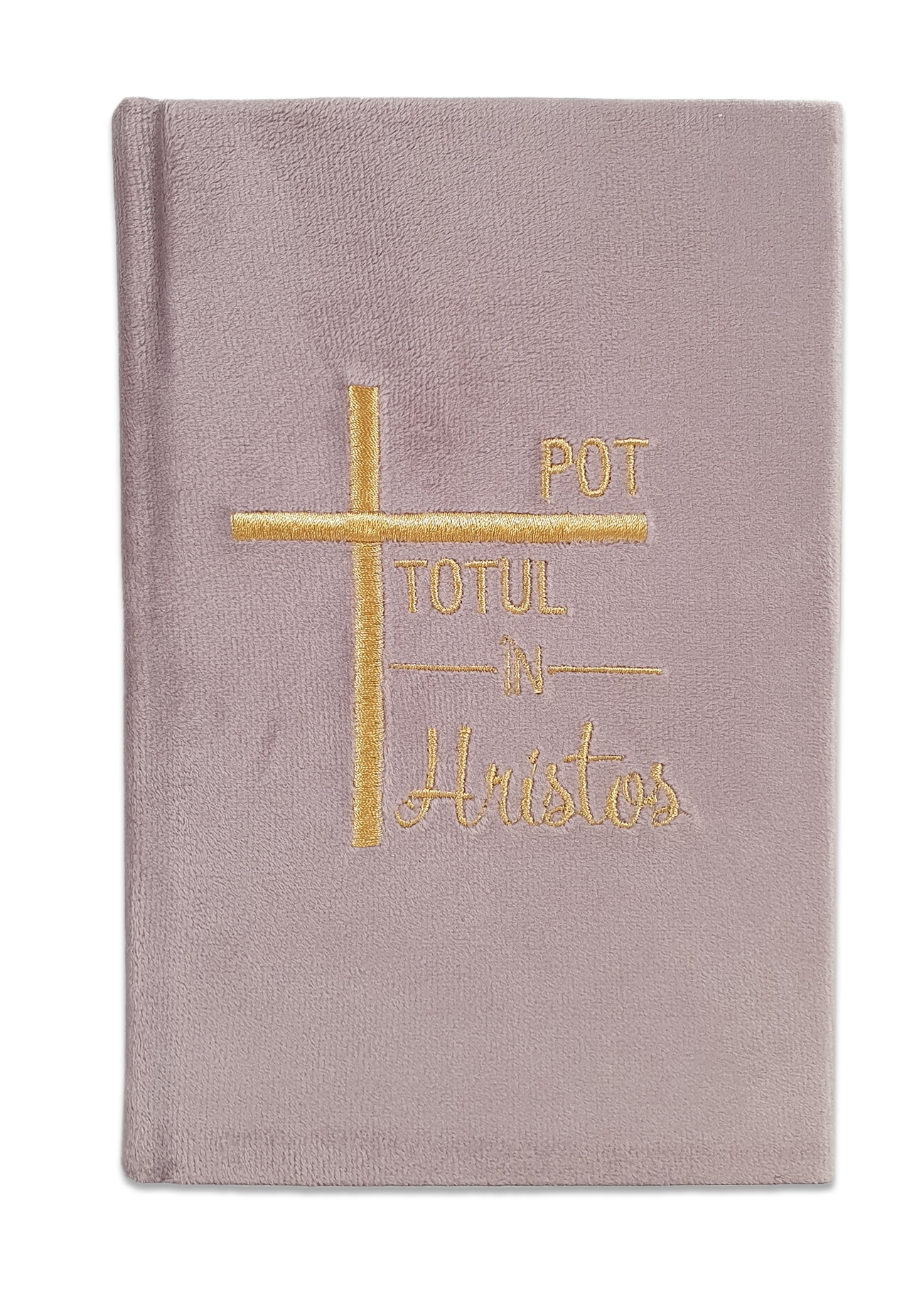 Biblia handmade, model 31, marime medie, coperta tare textila, margini aurii, index, cuv. lui Isus cu rosu [SI 057 HM]