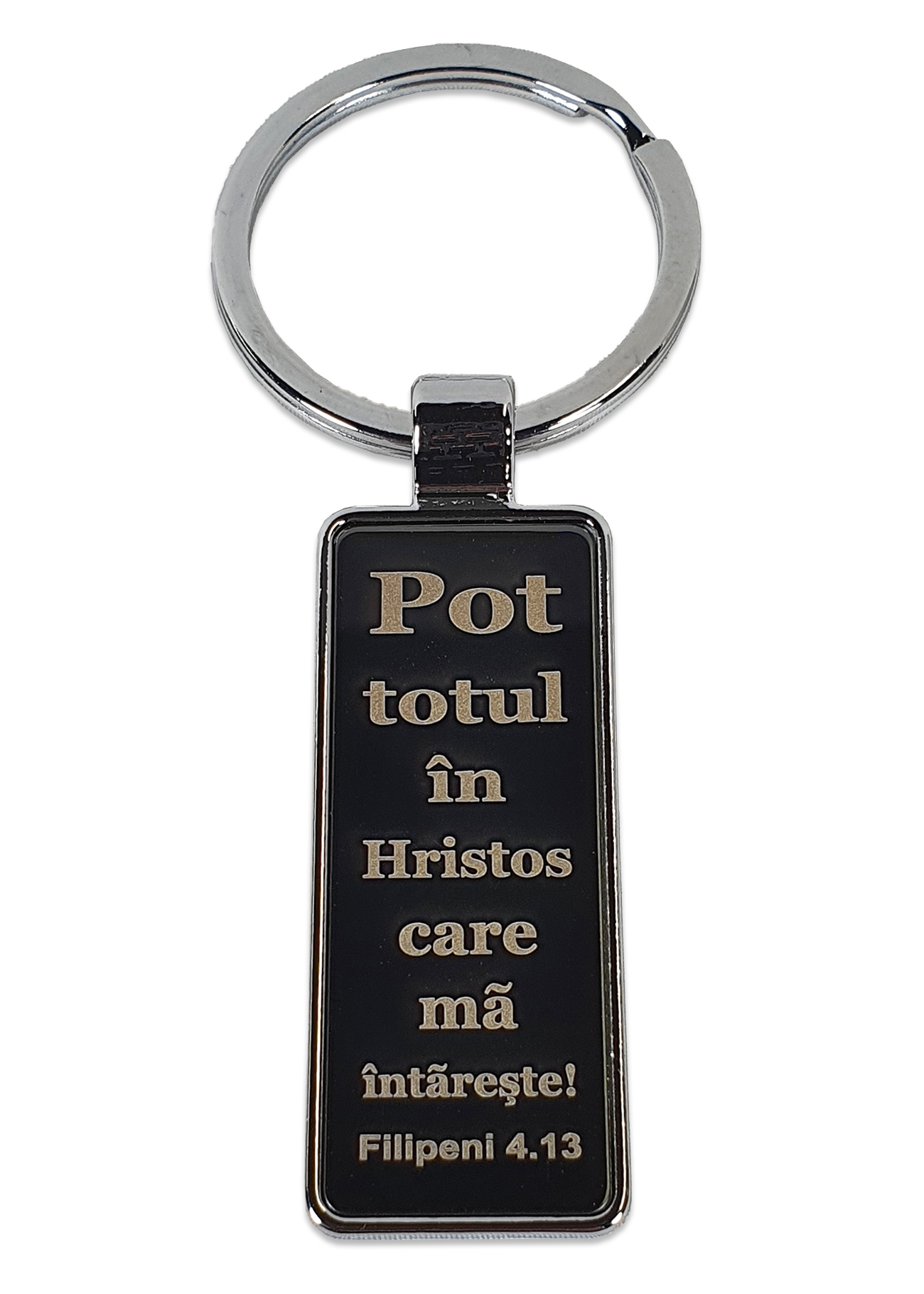 Breloc metalic cu mesaj  - Pot totul in Hristos care ma intareste! Breloc metalic cu mesaj  - Pot totul in Hristos care ma intareste!