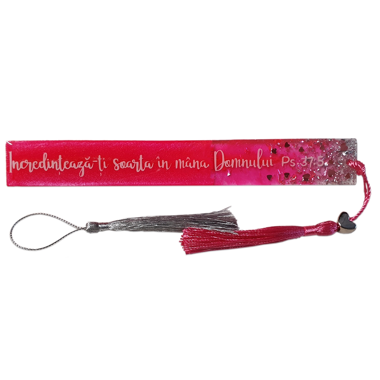 Semn de carte din rășină de înaltă calitate, handmade, în cutie cartonata - "Încredințează-ți soarta în mâna Domnului" - Psalmul 37:5 Semn de carte din rășină de înaltă calitate, handmade, în cutie cartonata - "Încredințează-ți soarta în mâna Domnului" - Psalmul 37:5