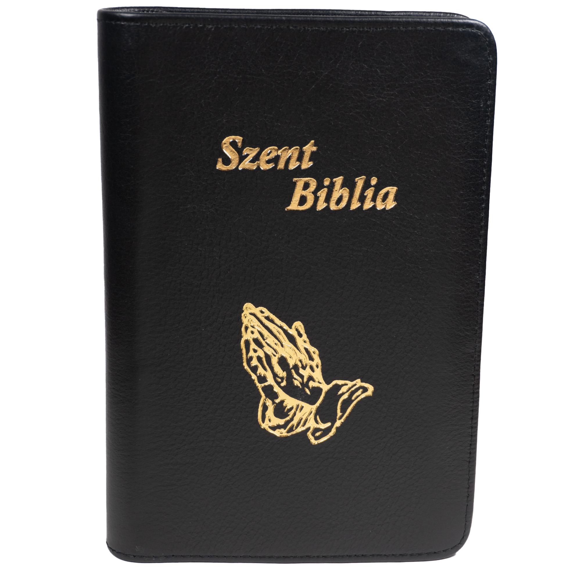 Szent Biblia, Közepes Biblia, culoare, fekete, Bőr, Cipzáras, Károli Gáspár Forditása - Biblia medie, piele, in lb. maghiara cu fermoar [057 PFI]