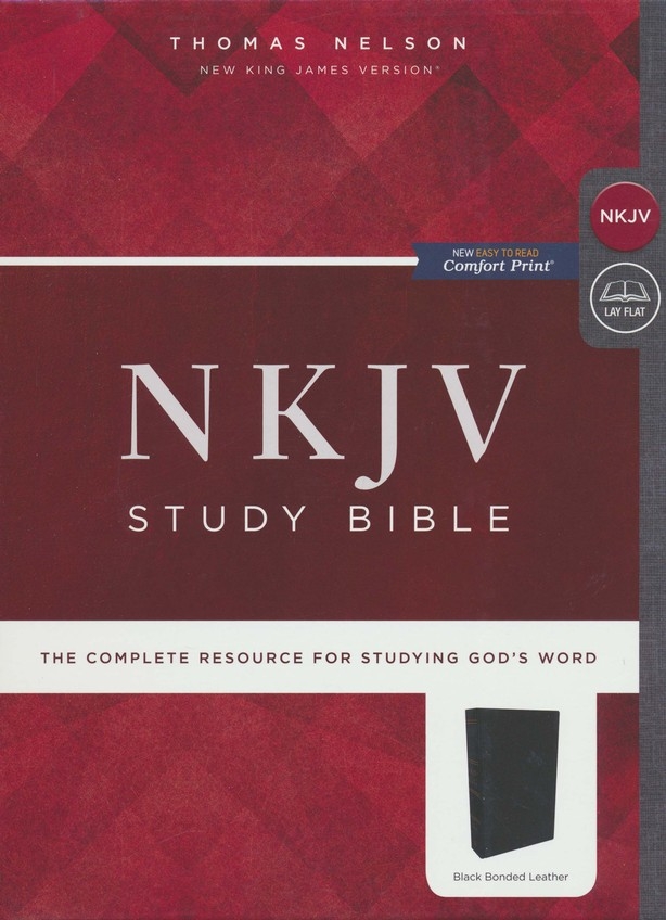 NKJV Comfort Print Study Bible, Premium Bonded Leather, Black NKJV Comfort Print Study Bible, Premium Bonded Leather, Black