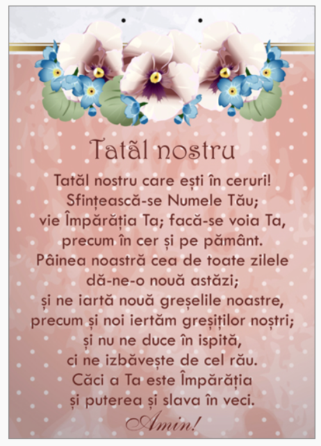 Poster cu verset A4 -  "Tatal nostru care esti in ceruri!..."  [59]