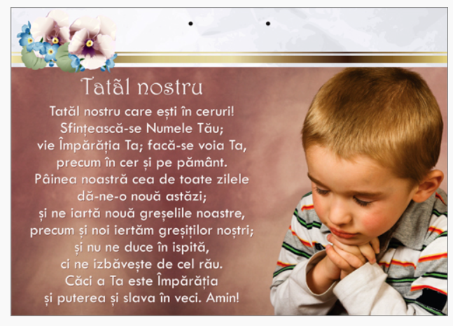 Poster cu verset A4 -  "Tatal nostru care esti in ceruri!..."  [60]