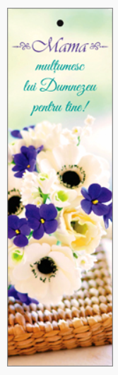 Semn de carte cu panglica verde deschis - Text:  "Mama, mulţumesc lui Dumnezeu pentru tine!" [36]