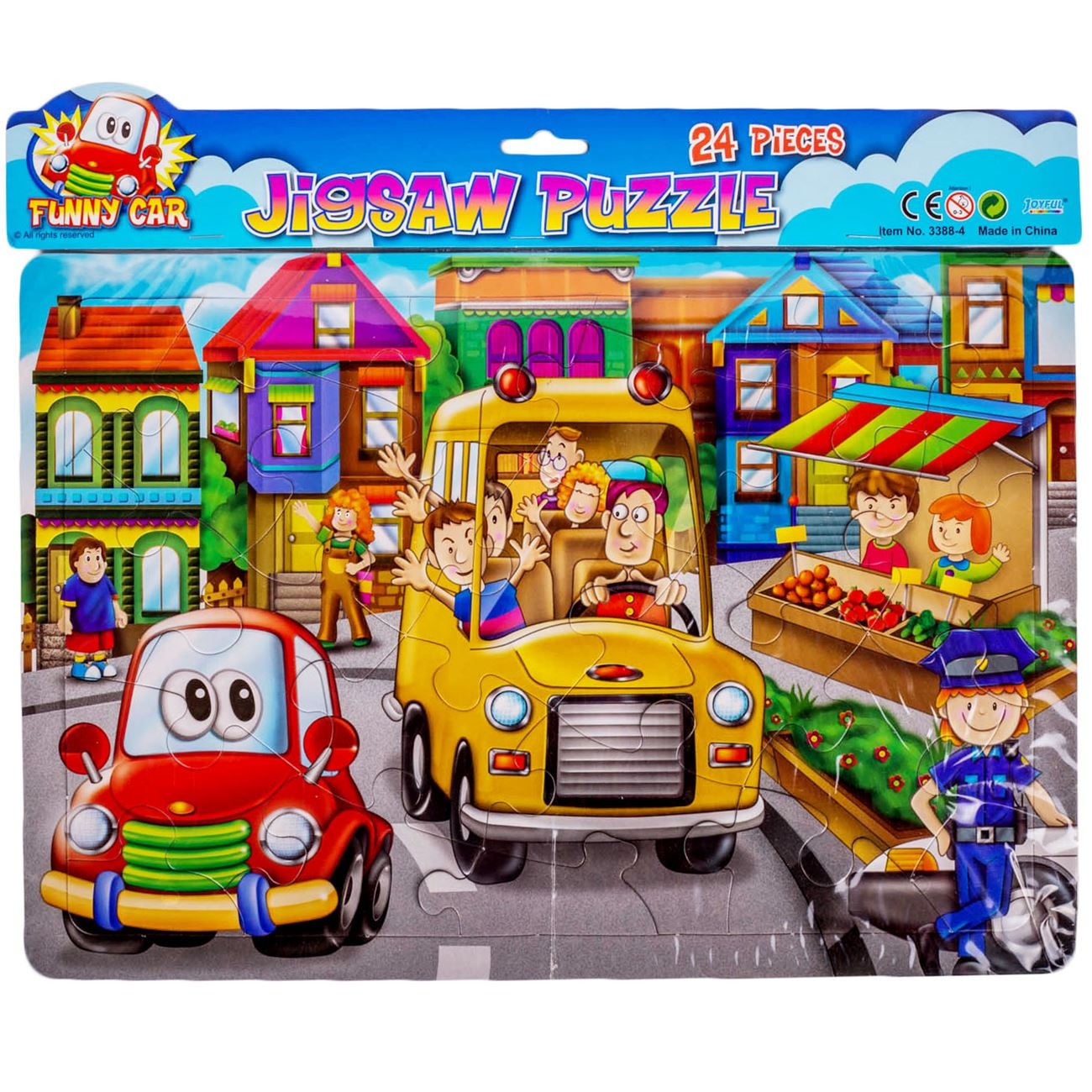 Puzzle - Autobuzul scolii, politia, 24 piese - Activitati pentru copii (3+)