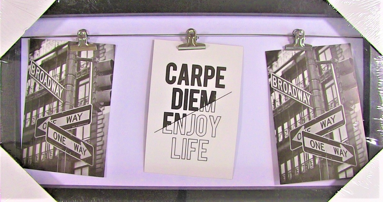 Rama foto neagra - 3 poze (43x22cm) Rama foto neagra - 3 poze (43x22cm)