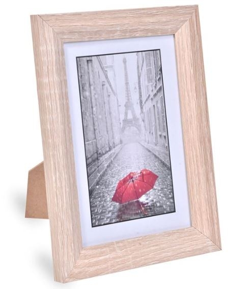 Rama foto din lemn, crem - 1 poza de 10x15cm Rama foto din lemn, crem - 1 poza de 10x15cm