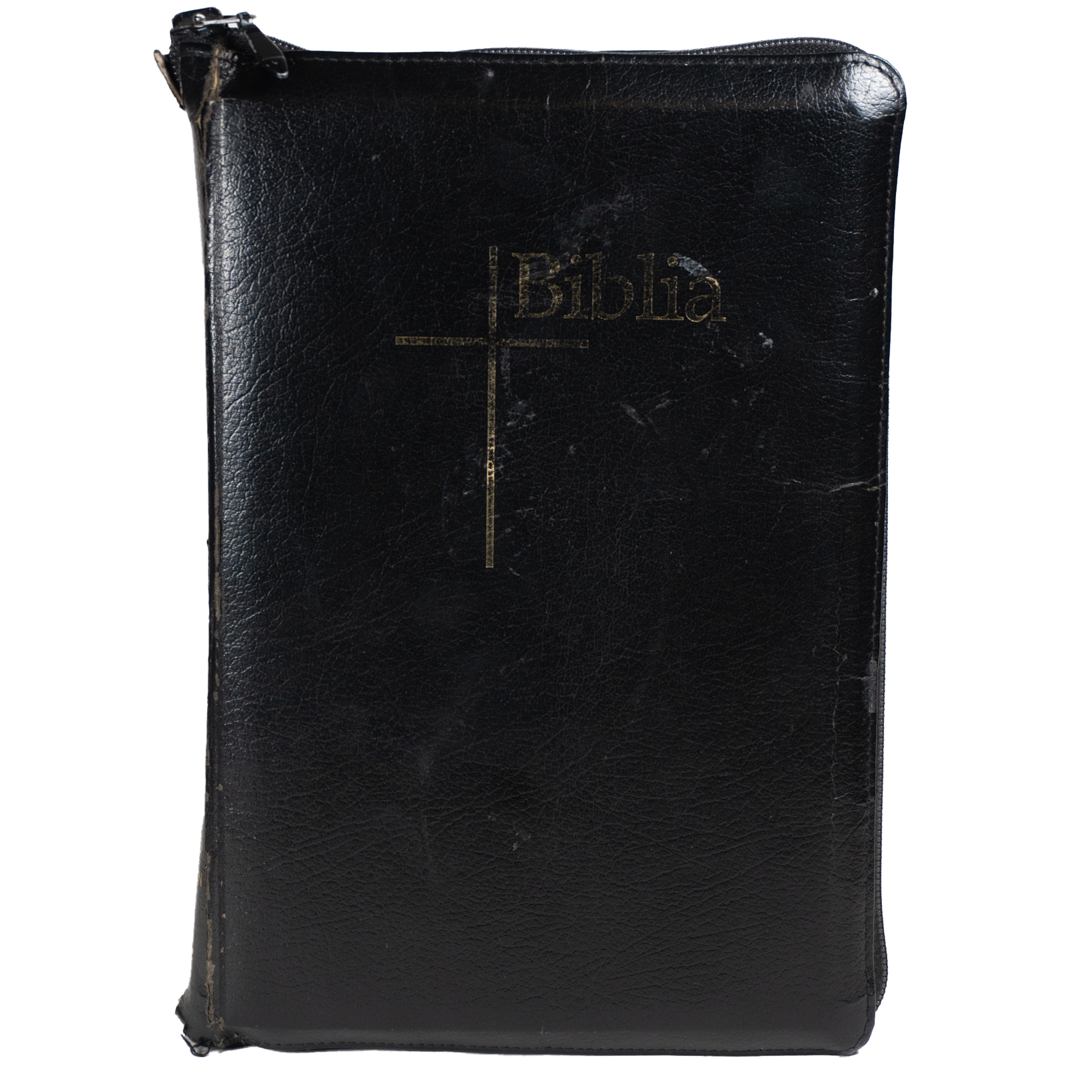 [ANTICARIAT] Biblia Thompson, marime medie, piele, neagra, fermoar, margini aurii, index (prezinta urme de uzura)