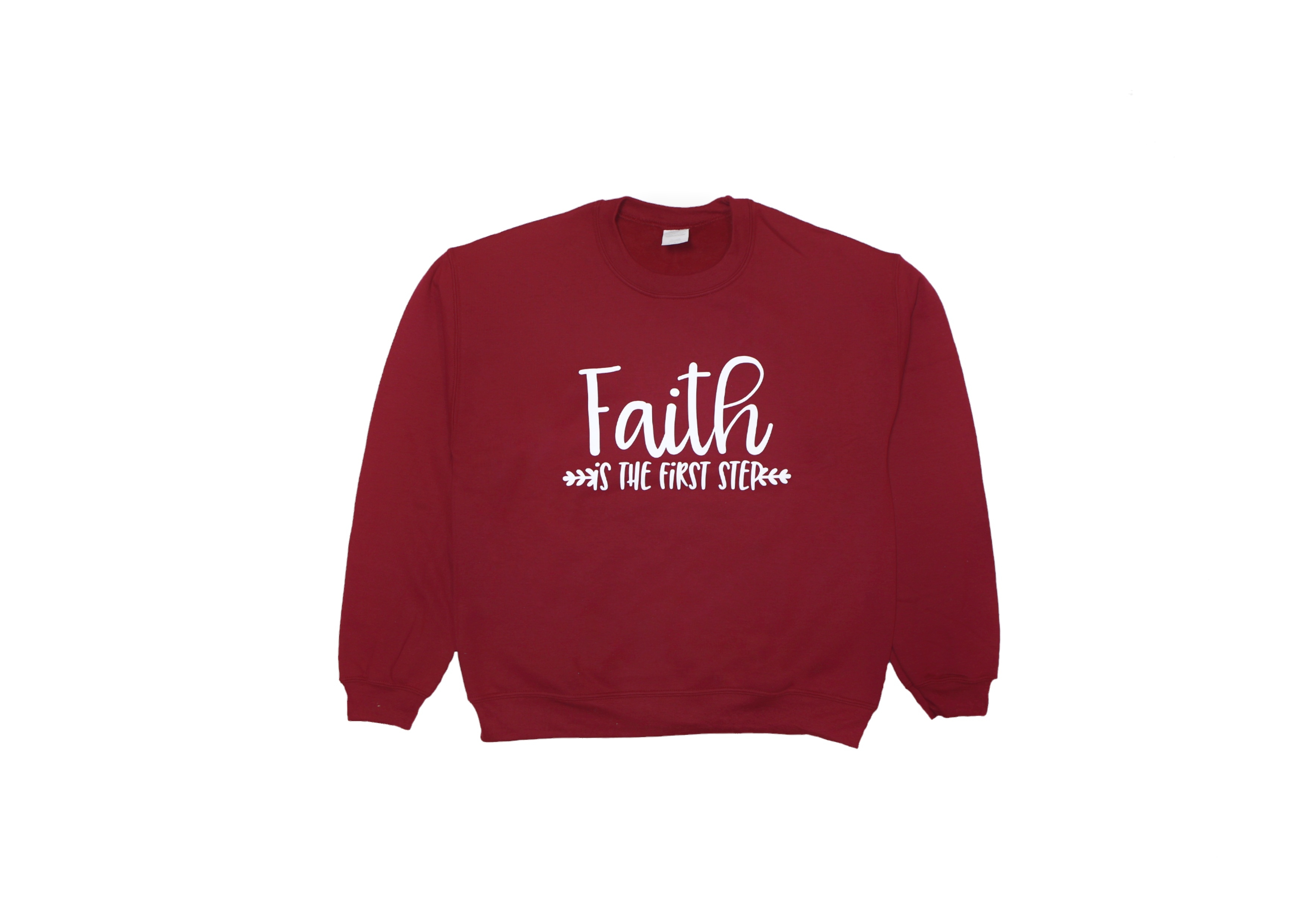 Bluza unisex, marimea M - Faith is the first step (visinie) Bluza unisex, marimea M - Faith is the first step (visinie)