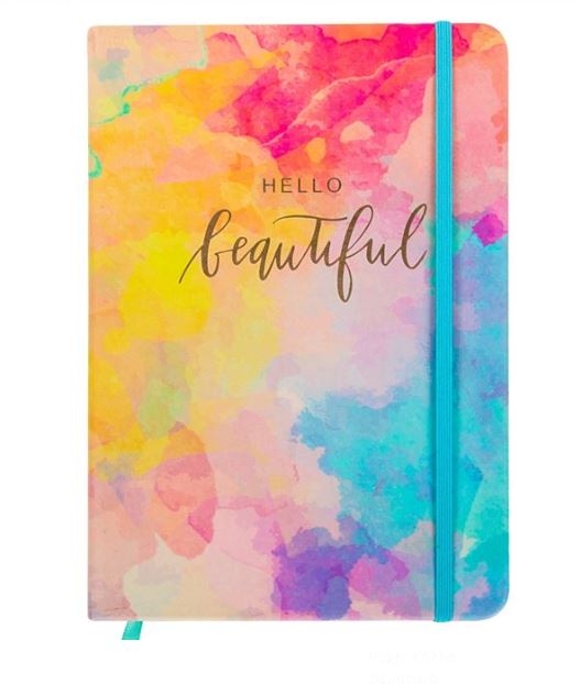Carnet A5, nuanta roz, albastru, galben, elastic albastru - Hello beautiful Carnet A5, nuanta roz, albastru, galben, elastic albastru - Hello beautiful