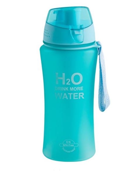 Bidonas apa, turcoaz - H2O Drink more water - 480 ml Bidonas apa, turcoaz - H2O Drink more water - 480 ml