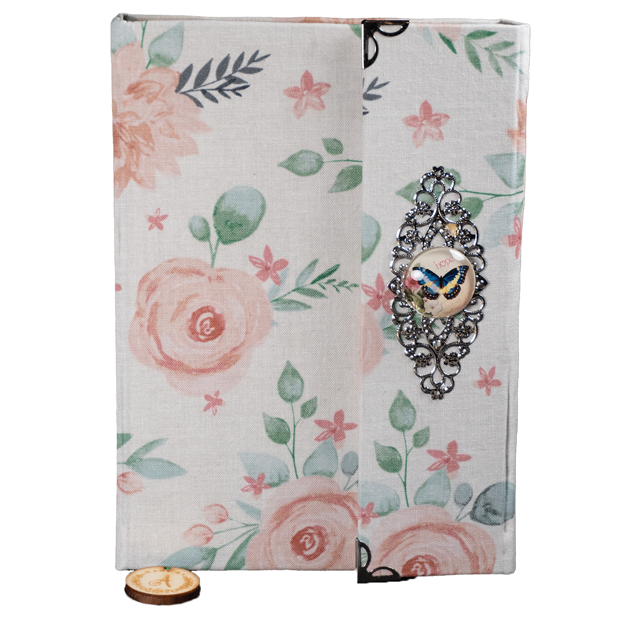 Biblia handmade, model 20, marime medie, inchidere cu clapeta, coperta tare textila, margini aurii, index, cuv. lui Isus cu rosu [SI 057 HM]