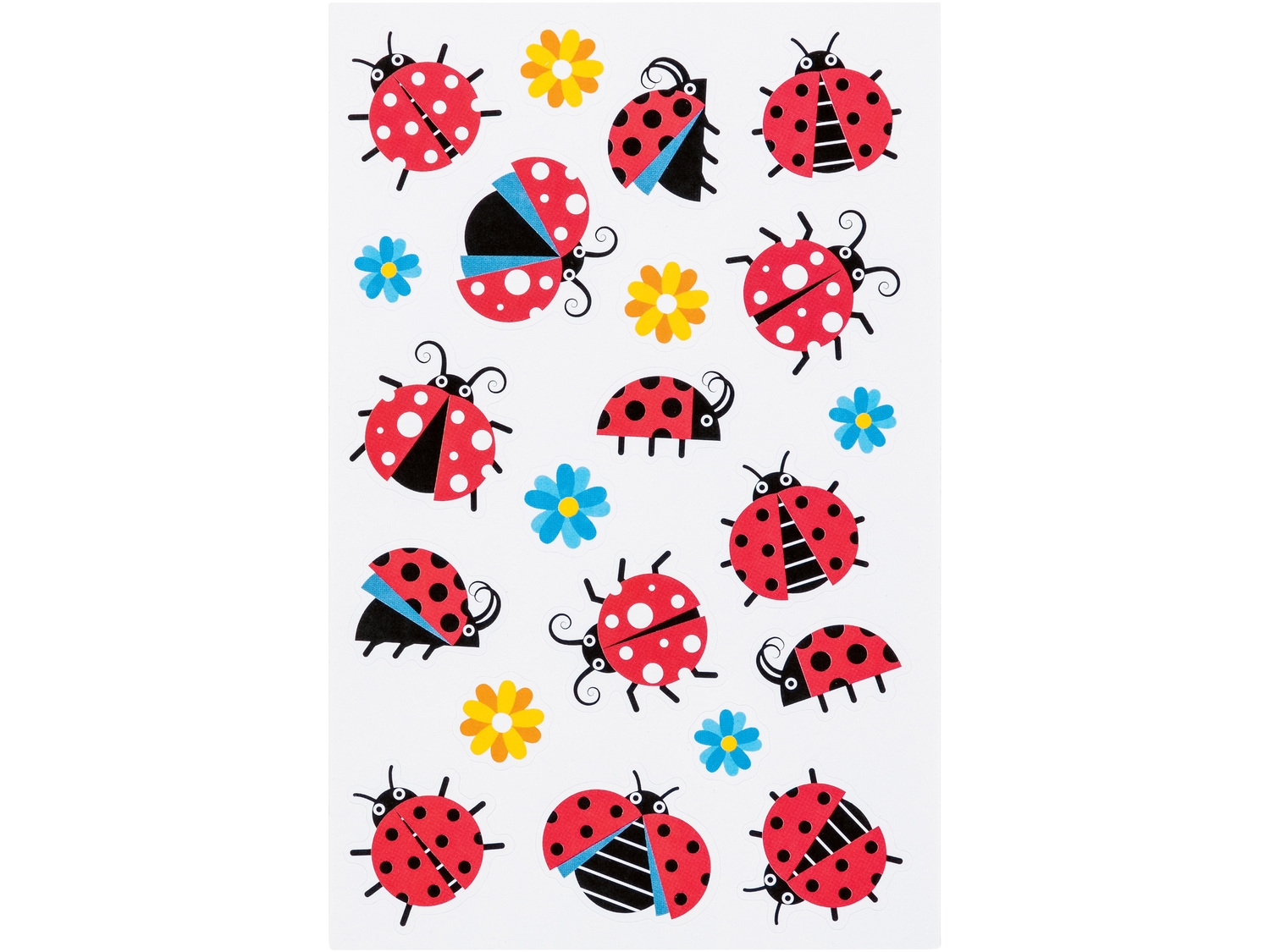 Set 210 autocolante - Buburuze, flori Set 210 autocolante - Buburuze, flori