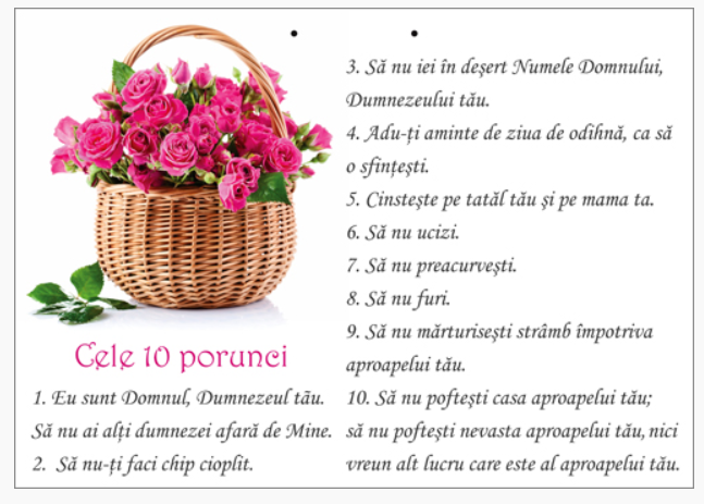 Poster cu text A4 - "Cele 10 porunci"  [70]