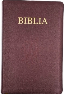 Biblia marime medie, din piele, visinie, fermoar, index [053 PFI]