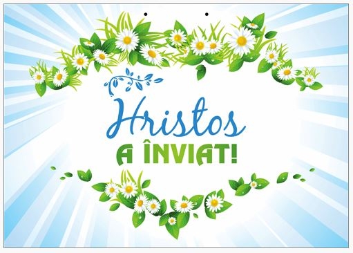 Poster cu verset A4 - Text:  "Hristos a înviat!"     [128]