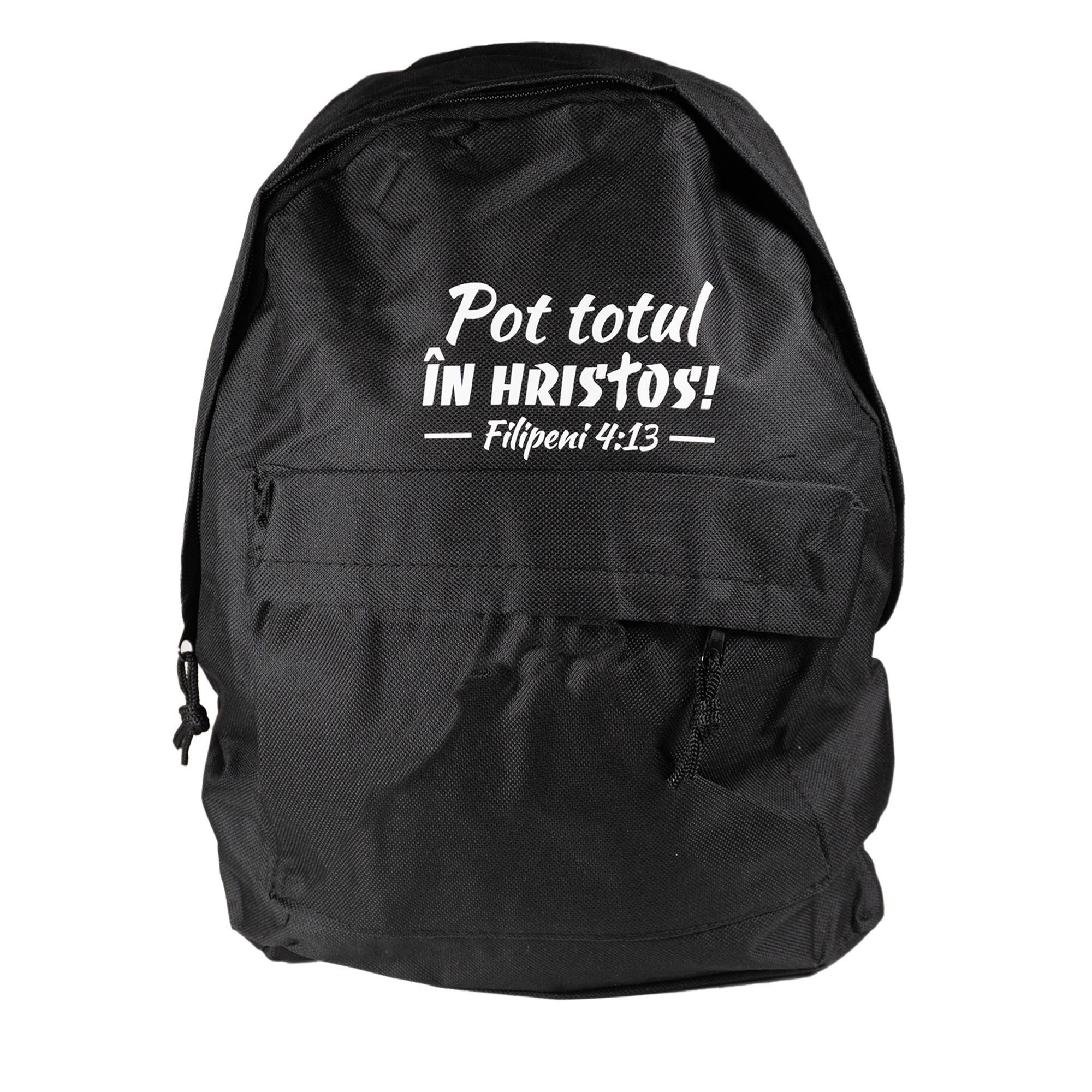 Ghiozdan - negru "Pot totul în Hristos!" (Filipeni 4:13) Ghiozdan - negru "Pot totul în Hristos!" (Filipeni 4:13)