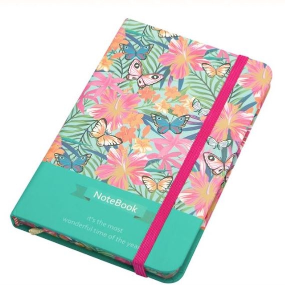 Carnetel A6, turcoaz, fluturi cu flori, elastic roz - It's the most wonderful time of the year Carnetel A6, turcoaz, fluturi cu flori, elastic roz - It's the most wonderful time of the year