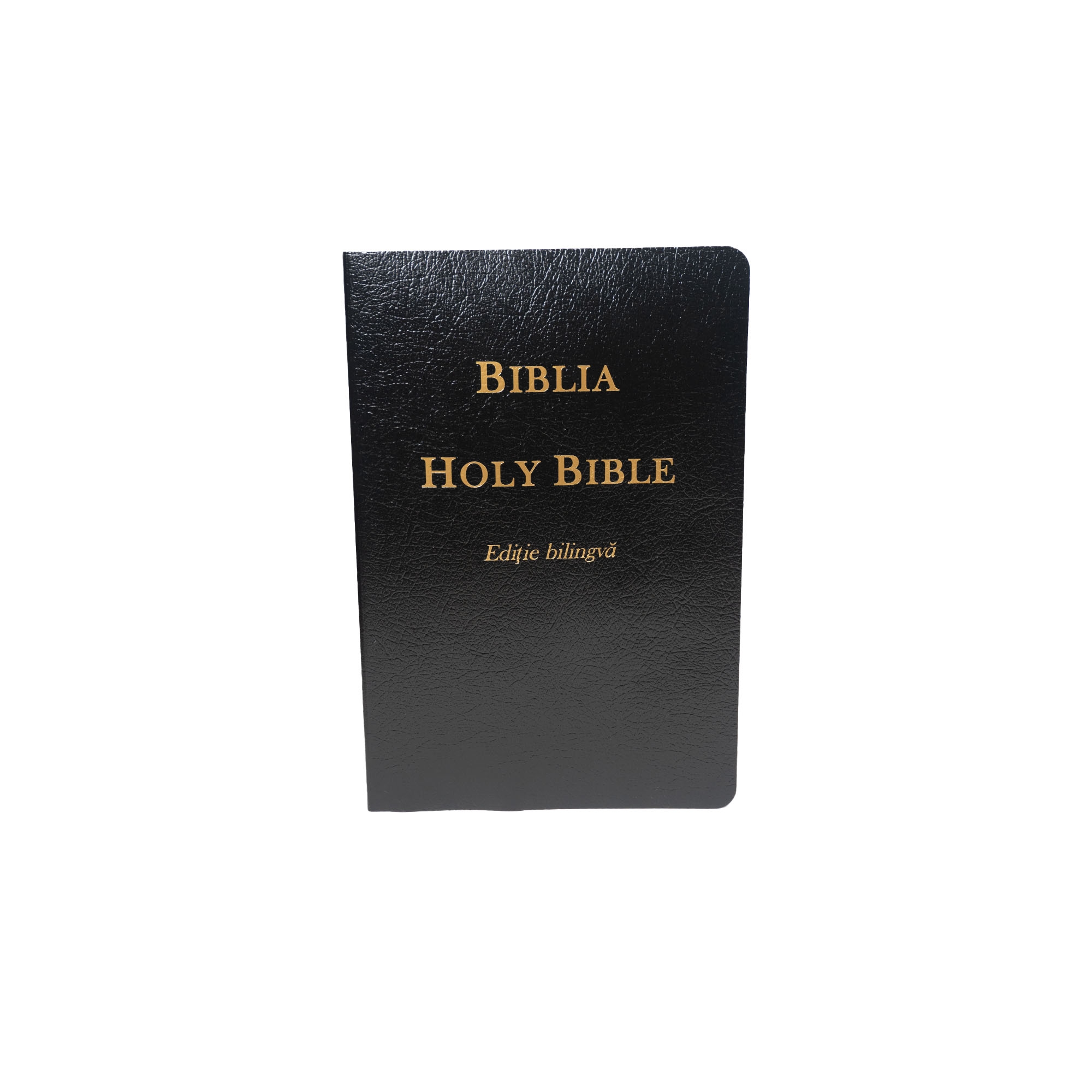 Biblia bilingva română engleză, neagră, mărime medie spre mare, copertă carton flexibil, ediție economică Biblia bilingva română engleză, neagră, mărime medie spre mare, copertă carton flexibil, ediție economică
