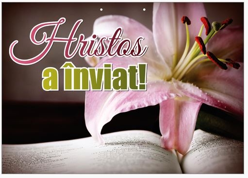 Poster cu verset A4 - Text:  "Hristos a înviat!"     [129]