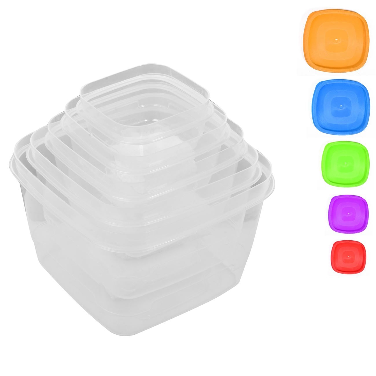 Set recipiente alimente plastic - 5 buc Set recipiente alimente plastic - 5 buc
