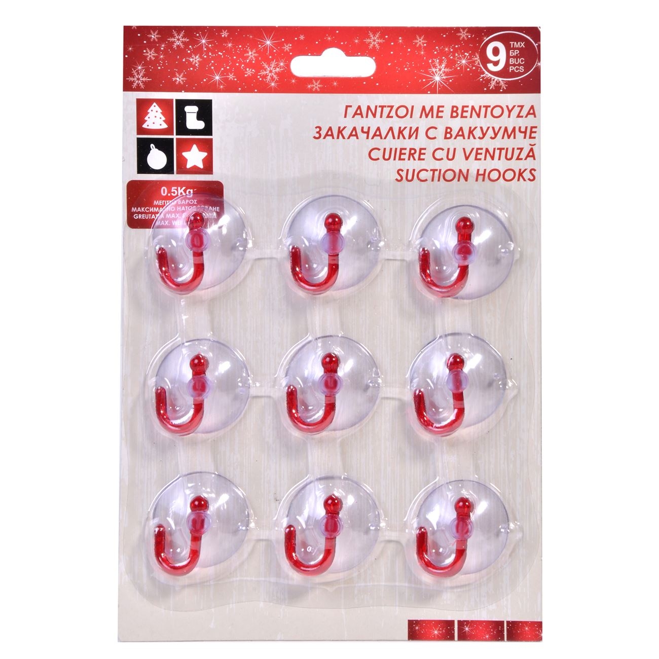 Cuiere de Craciun cu ventuza (9 buc) Cuiere de Craciun cu ventuza (9 buc)