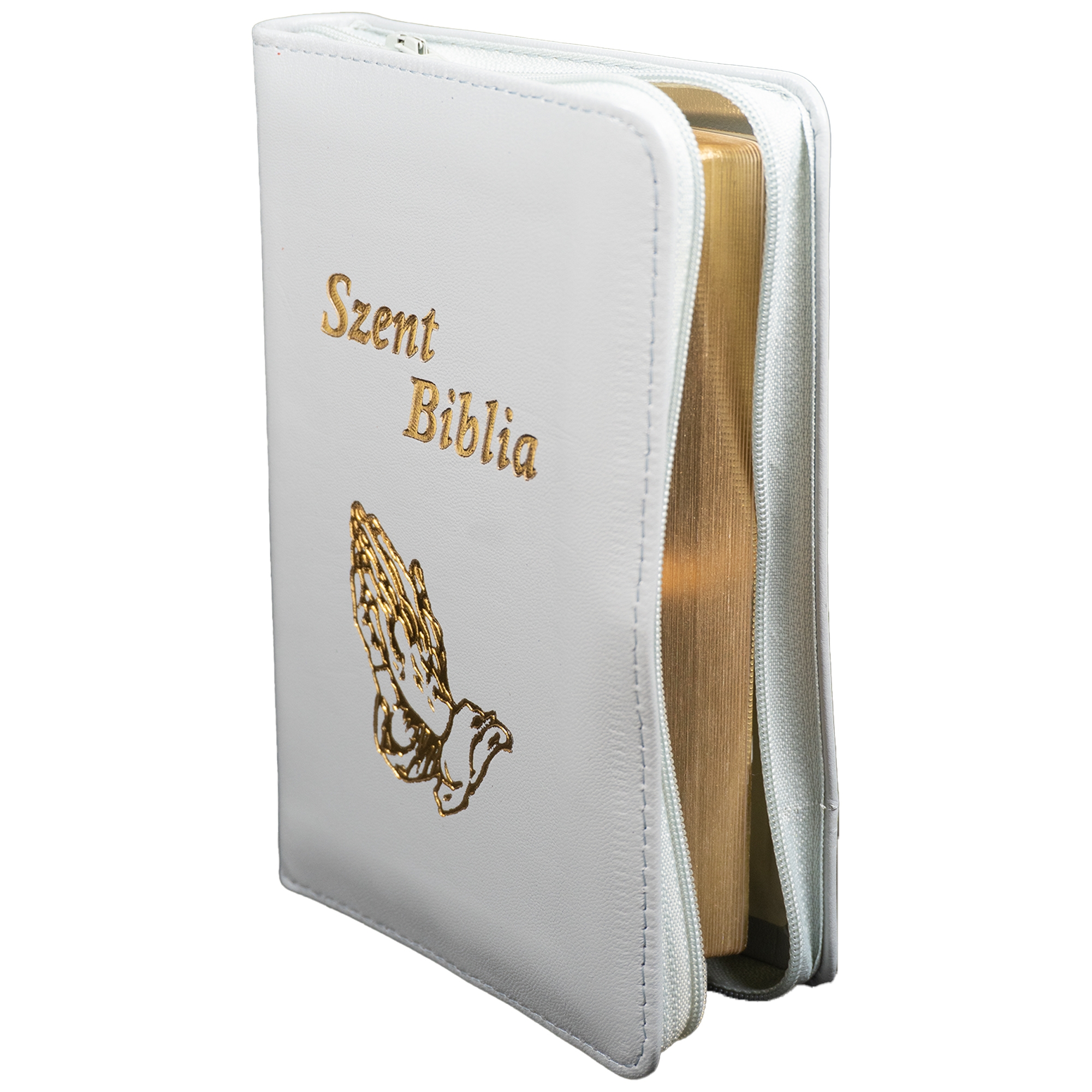 Szent Biblia, Mini Biblia, világosszürke, Bőr, Cipzáros, Károli Gáspár Forditása (Biblia mica, piele, in lb. maghiara, fermoar) [043 PF]