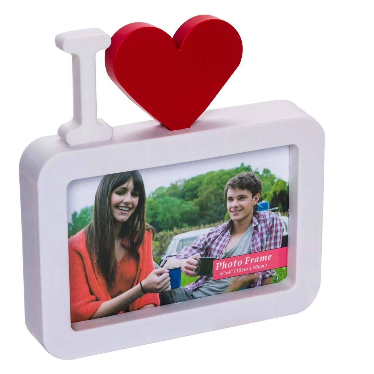 Rama foto alba cu inima Rama foto alba cu inima