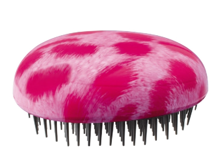 Perie compacta pentru descalcit parul, model rosu-alb Perie compacta pentru descalcit parul, model rosu-alb