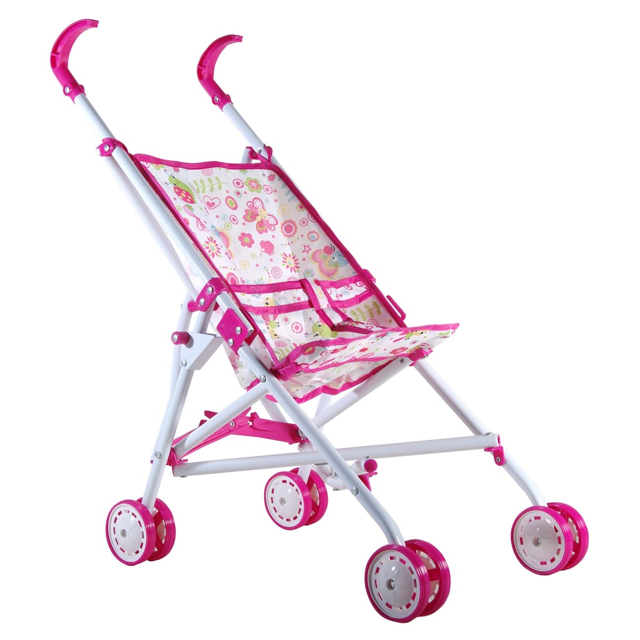 Cărucior pentru păpuși Flori (roz) Cărucior pentru păpuși Flori (roz)