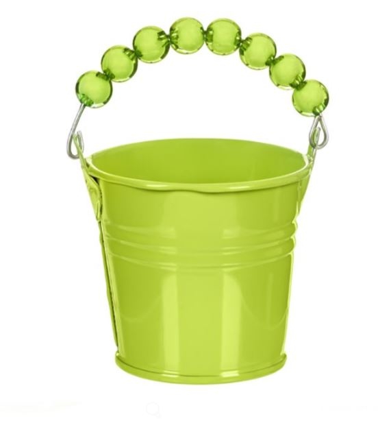 Masca pentru ghiveci, de metal, verde, in forma de galeata, 70 ml (5.5x5.2cm) Masca pentru ghiveci, de metal, verde, in forma de galeata, 70 ml (5.5x5.2cm)