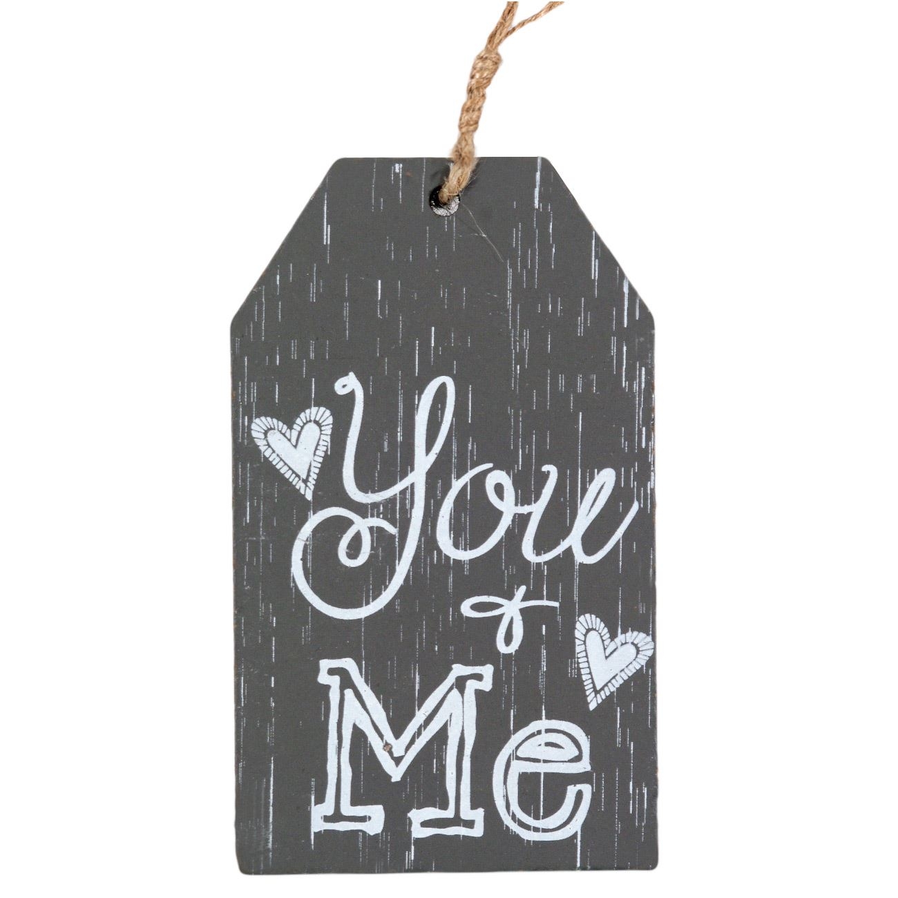 Agatatoare din lemn decorativa, gri - You, Me (6.5x11cm) Agatatoare din lemn decorativa, gri - You, Me (6.5x11cm)