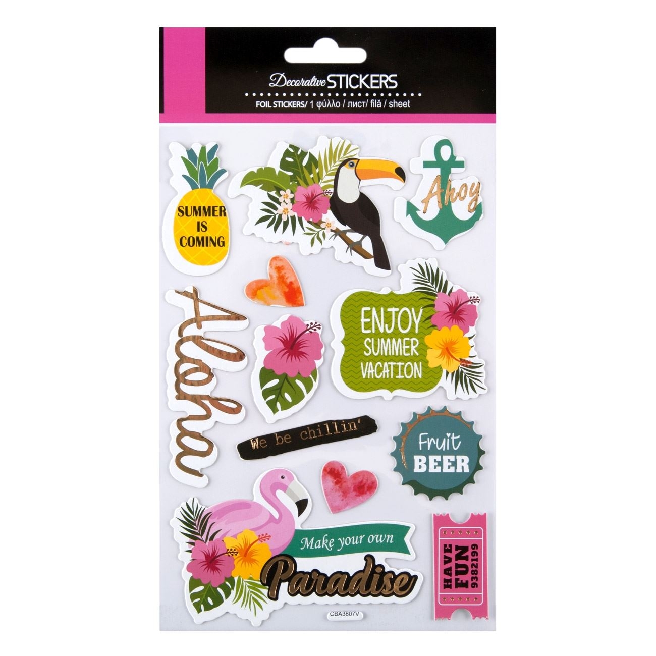 Autocolante - Aloha, Flamingo, 12 buc. (3+) Autocolante - Aloha, Flamingo, 12 buc. (3+)