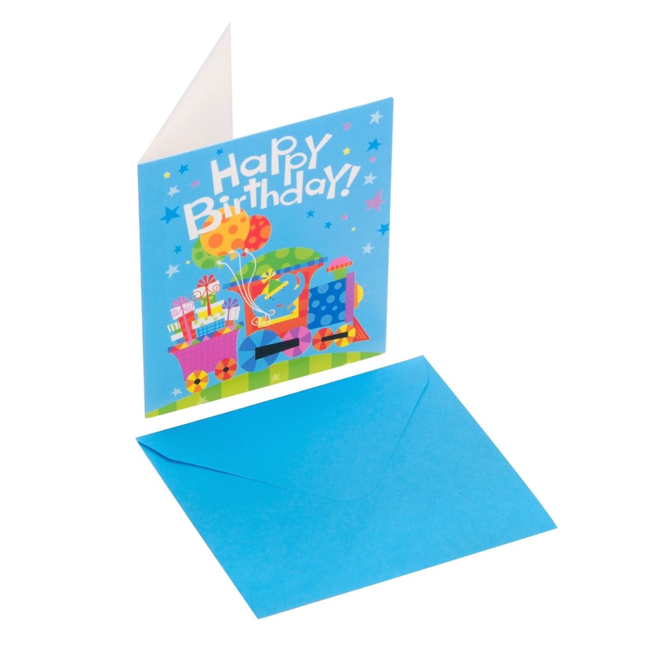 Felicitare mini de ziua de nastere - Tren cu cadouri Felicitare mini de ziua de nastere - Tren cu cadouri