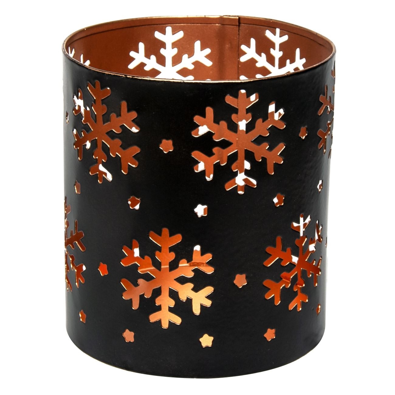 Ornament de Craciun - Suport pentru lumanare cu fulgi perforati Ornament de Craciun - Suport pentru lumanare cu fulgi perforati