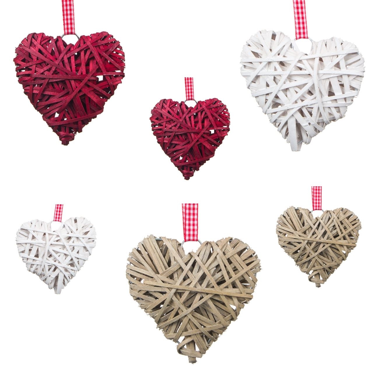 Inimi decorative tricotate din lemn - 6 buc Inimi decorative tricotate din lemn - 6 buc