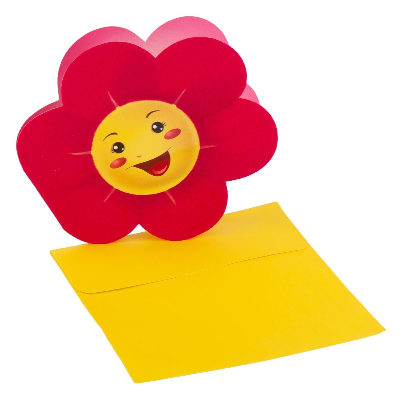 Felicitare in forma de floare cu plic galben Felicitare in forma de floare cu plic galben