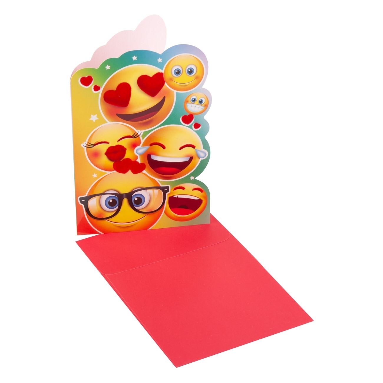 Felicitare cu smiley, plic rosu Felicitare cu smiley, plic rosu