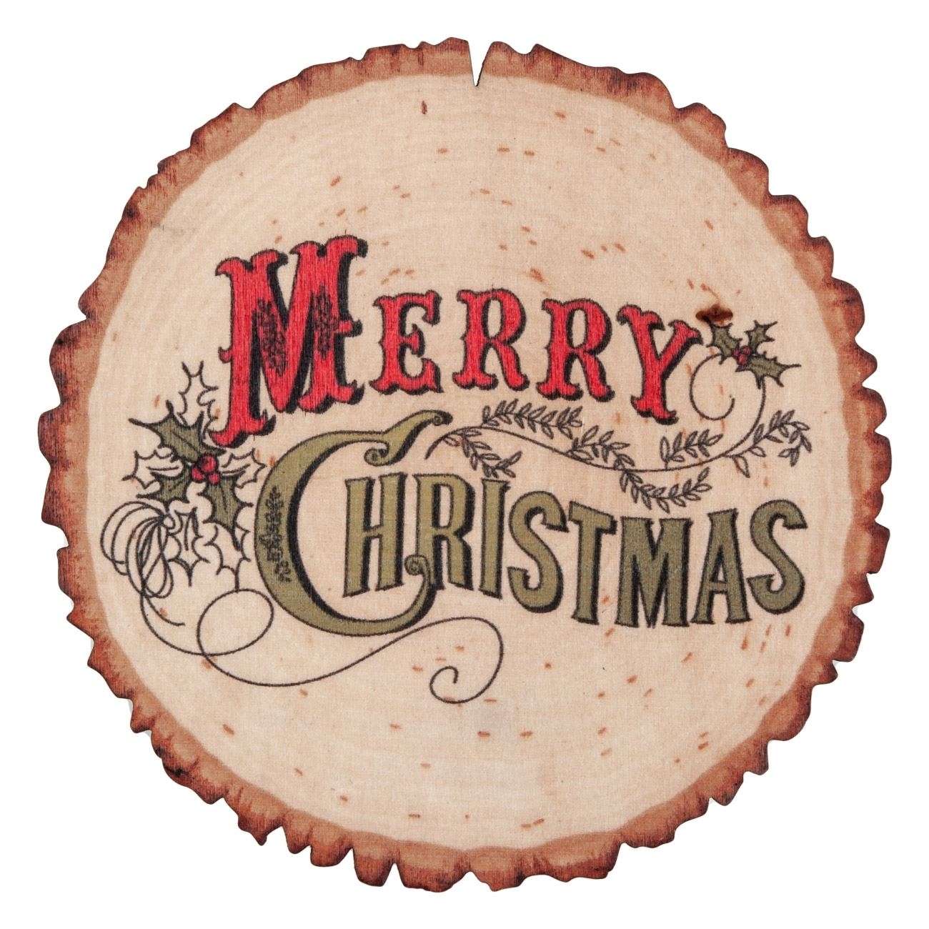 Suport pahar din lemn - Merry Christmas 9.5 cm Suport pahar din lemn - Merry Christmas 9.5 cm