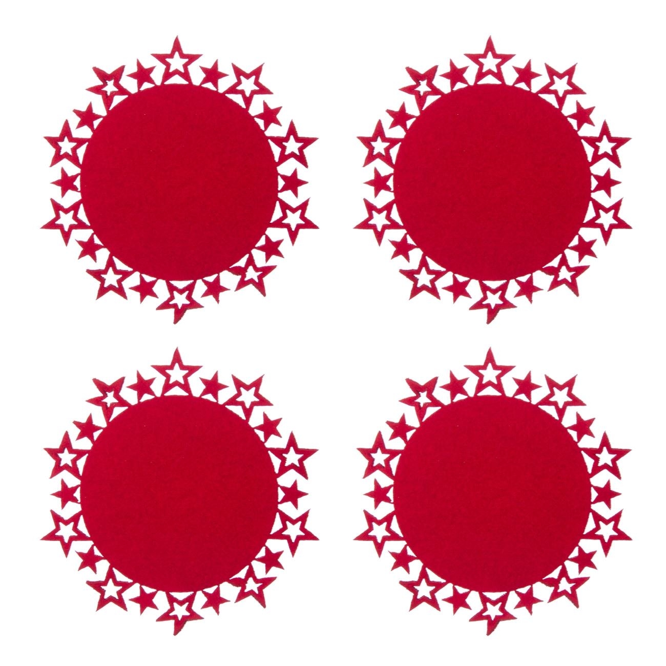 Set suport pahar din pasla - model Craciun - 4 buc Set suport pahar din pasla - model Craciun - 4 buc