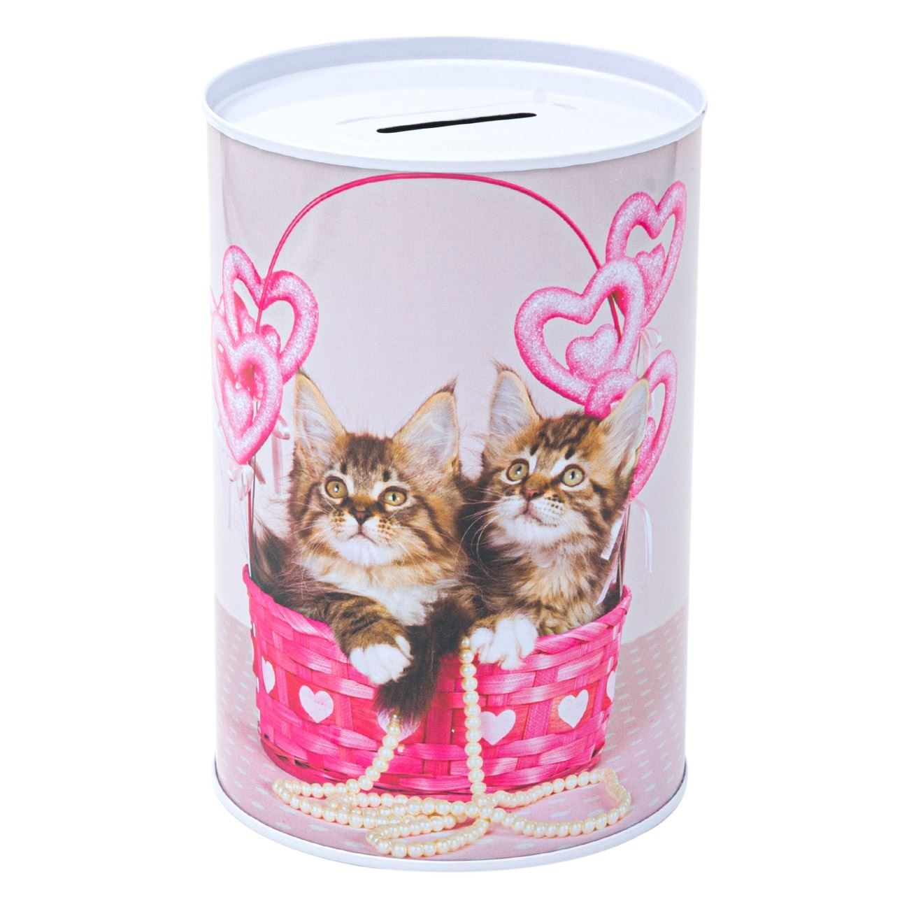 Pusculita metalica - Cos cu pisici 10 x 15 cm Pusculita metalica - Cos cu pisici 10 x 15 cm