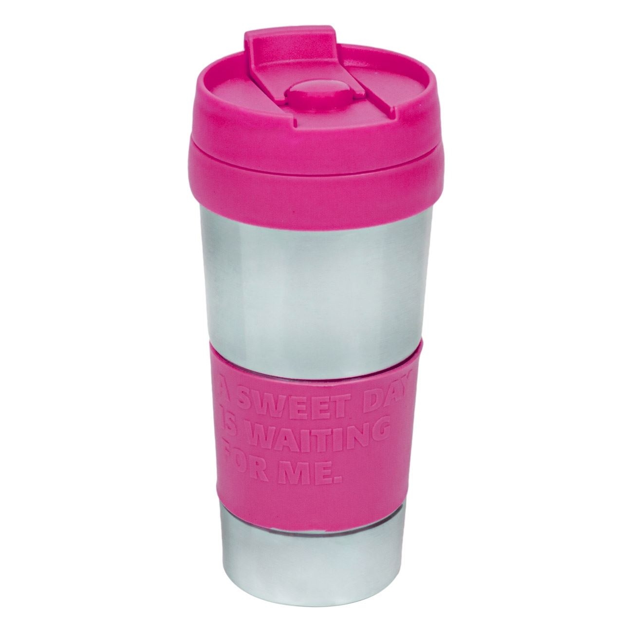 Pahar capac+maner - Roz