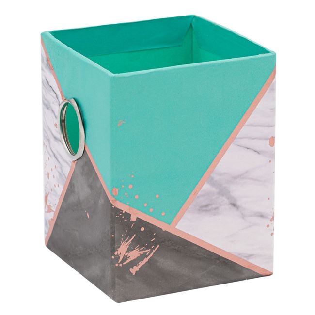Suport de creioane din carton - Model marmură ( 8x8x10 cm) Suport de creioane din carton - Model marmură ( 8x8x10 cm)