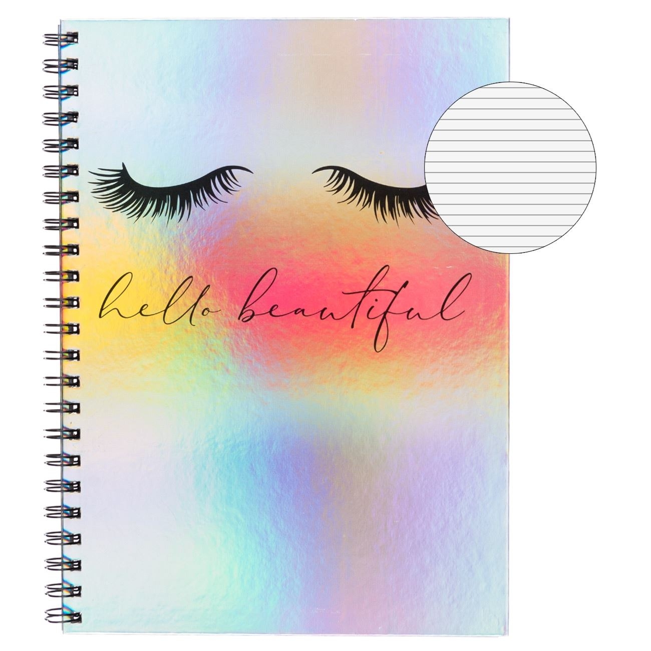 Caiet A4, coperta holografica - Hello beautiful Caiet A4, coperta holografica - Hello beautiful