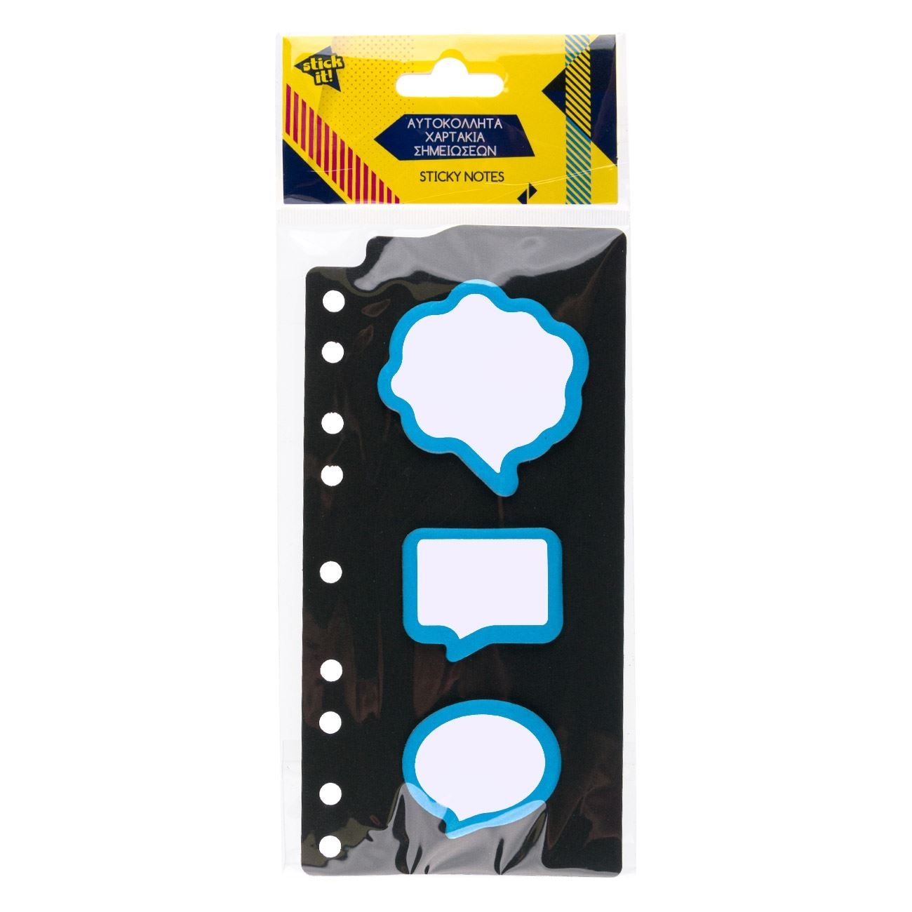 Notite adezive - 3 Forme, alb - albastru Notite adezive - 3 Forme, alb - albastru