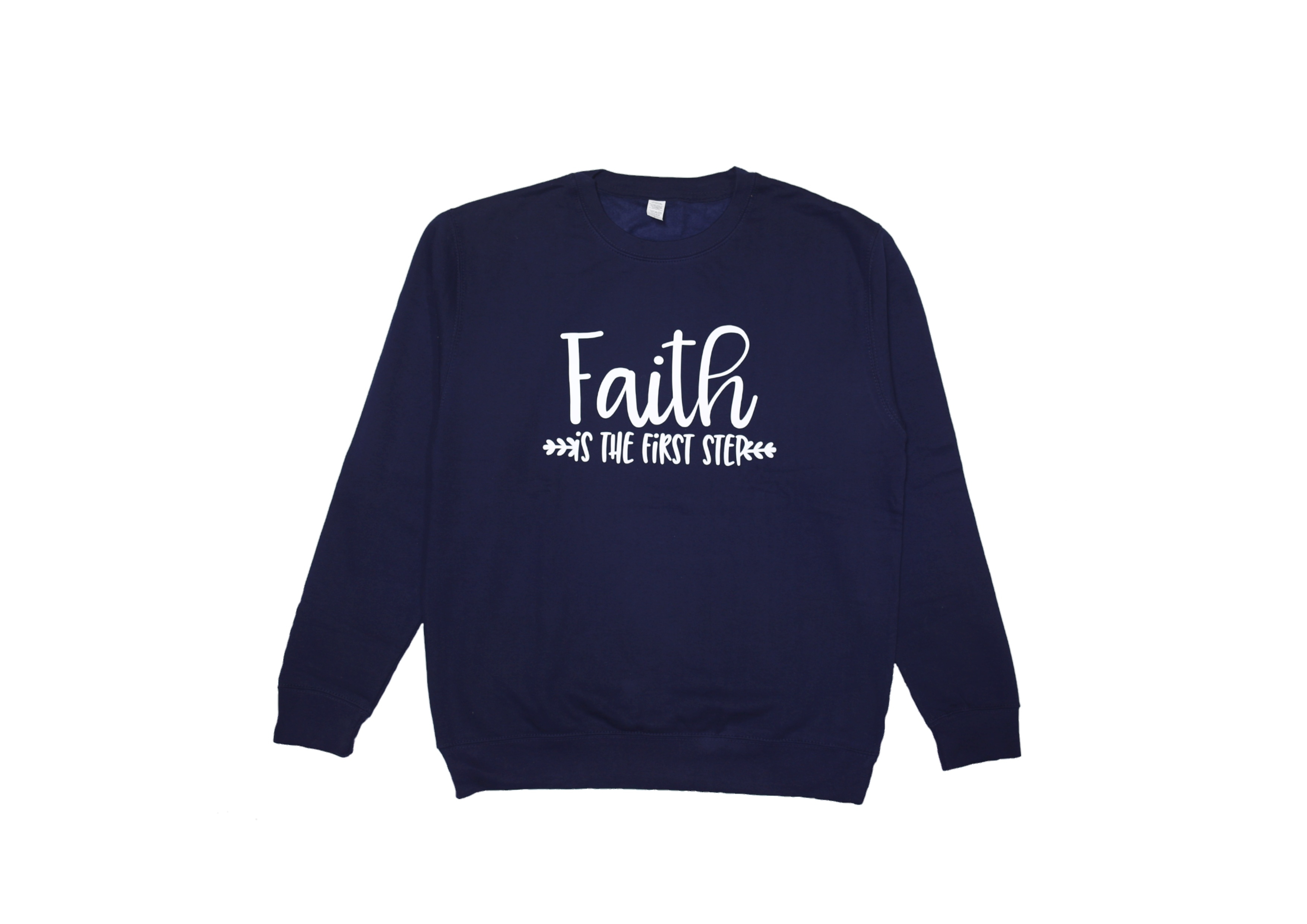 Bluza unisex, marimea M - Faith is the first step (bleumarin) Bluza unisex, marimea M - Faith is the first step (bleumarin)