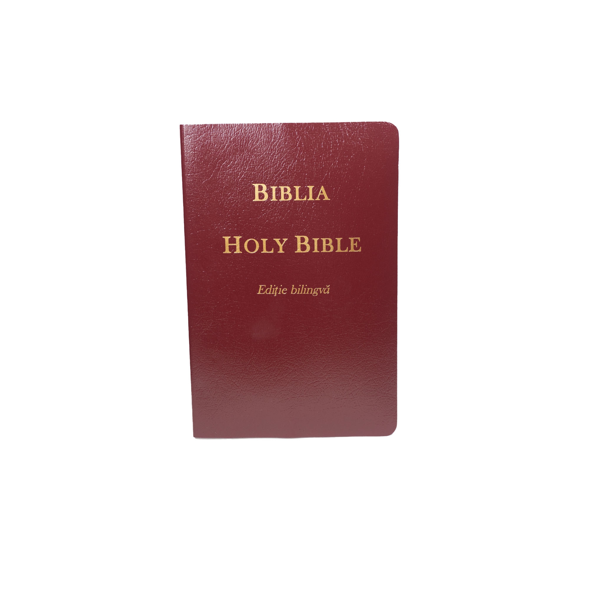 Biblia bilingva română engleză, vișinie, mărime medie spre mare, copertă carton flexibil, ediție economică Biblia bilingva română engleză, vișinie, mărime medie spre mare, copertă carton flexibil, ediție economică