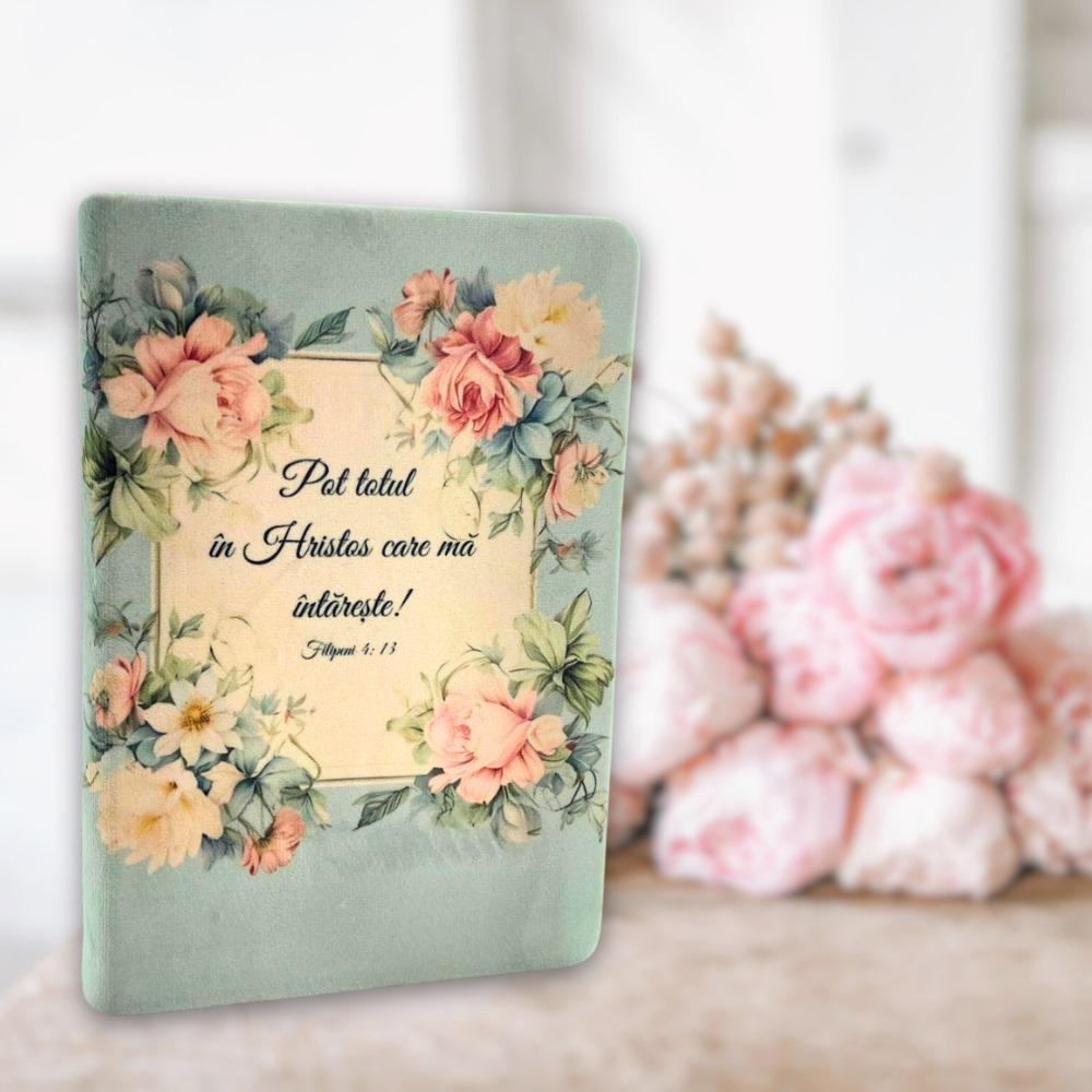 Biblia handmade, model 37, coperta de catifea, flexibila, marime medie, margini aurii, index, cuv. lui Isus cu rosu [SI 057 CAT]