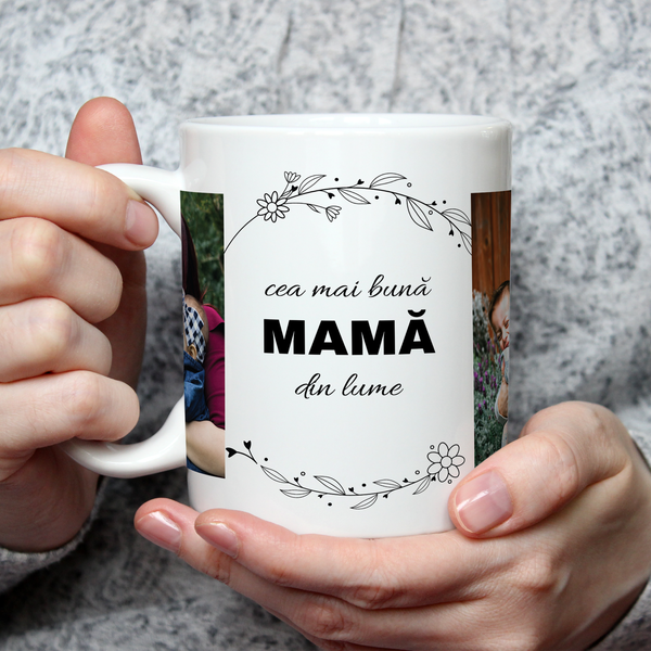 Cană personalizată cu 2 poze - Mama